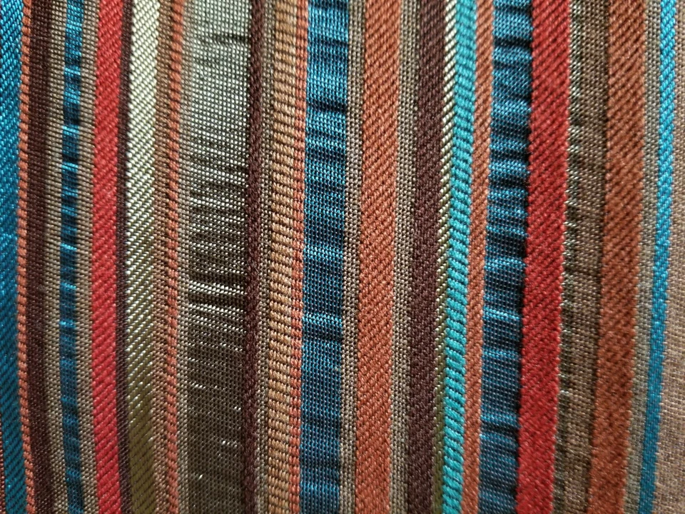 Tela de tapicería a rayas multicolor 54" x 1 yarda +  Foto 4 de 4