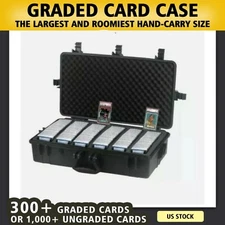 XXL Graded Card Storage Box Heavy Duty Weatherproof Case Slab Holder Black PSA
