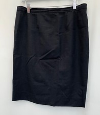 Women's Black Lined Pencil Skirt W34 L23 Cotton Blend