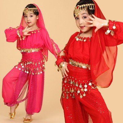 Free Shipping Made to Measure New Belly Dance Costume Set for Women Bra belt necklace 3piece/ Set Bellydancing Wear Red & Silver 4 Color In