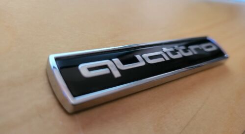 Black Quattro Rear Boot Badge Emblem Quattro sticker Trunk fits Audi a3 a5 tt q3 - Picture 1 of 3
