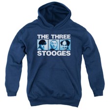 Three Stooges Kids Hoodie Headshots Navy Hoody