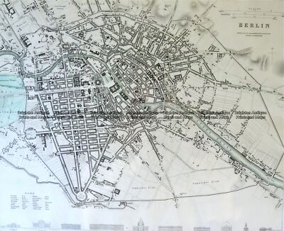 Antique Map 5-179 Berlin street map by S.D.U.K c.1844