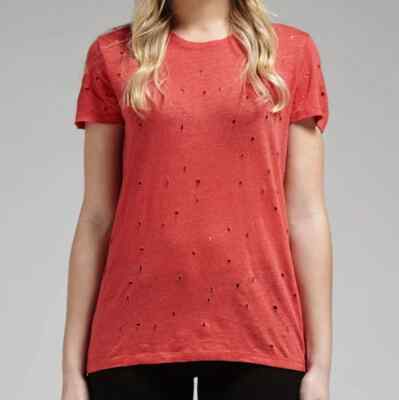 Iro red clay linen distressed tee s