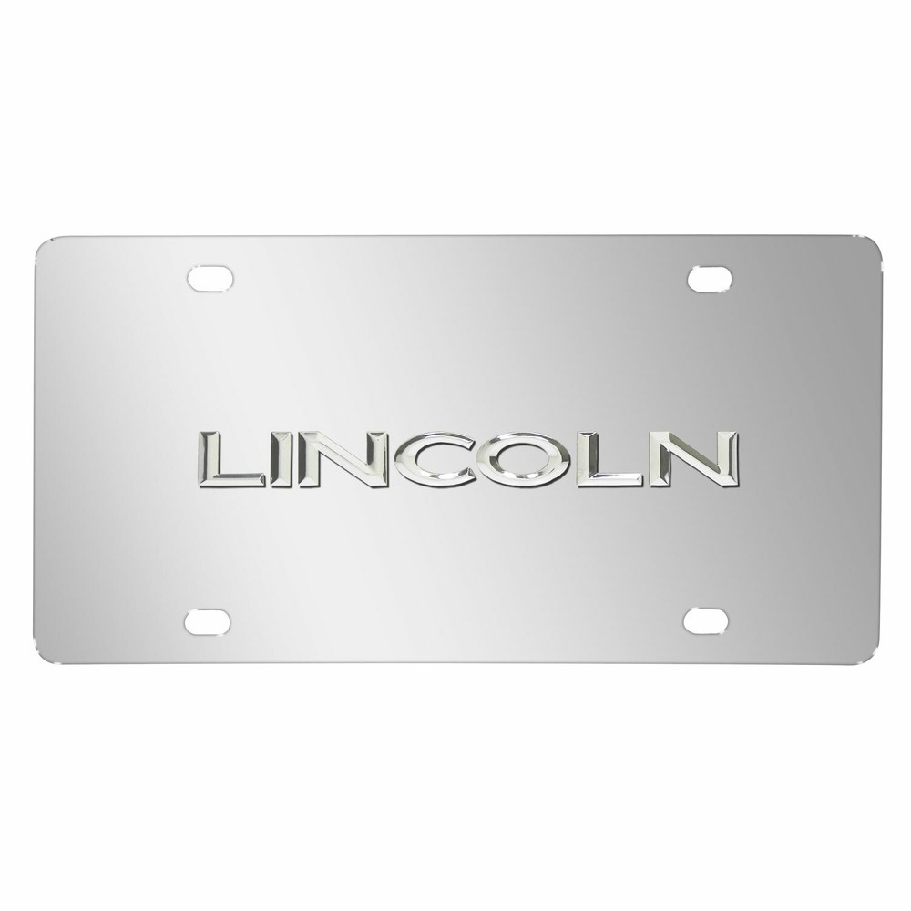 Lincoln 3D Nameplate Mirror Chrome Stainless Steel License Plate