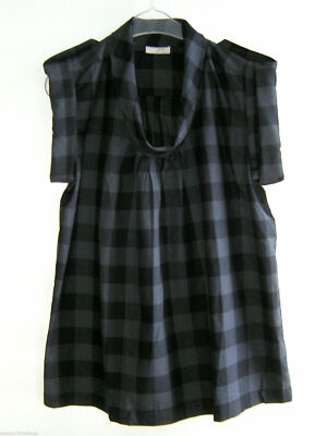 Cheer Tunika Bluse  Umstandsbluse Gr 34 36 38 S  oversized schwarz grau karo neu