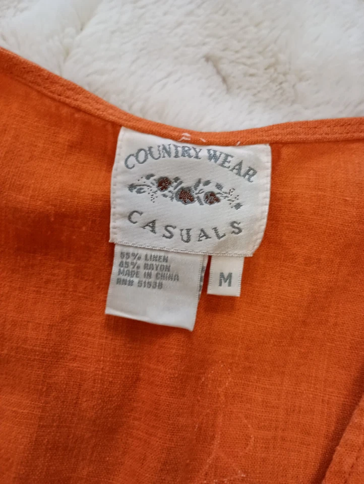 Country Wear Casuals M Womens Top Sleeveless Lagenlook Linen Blend Vest Medium J - Image 3 of 4