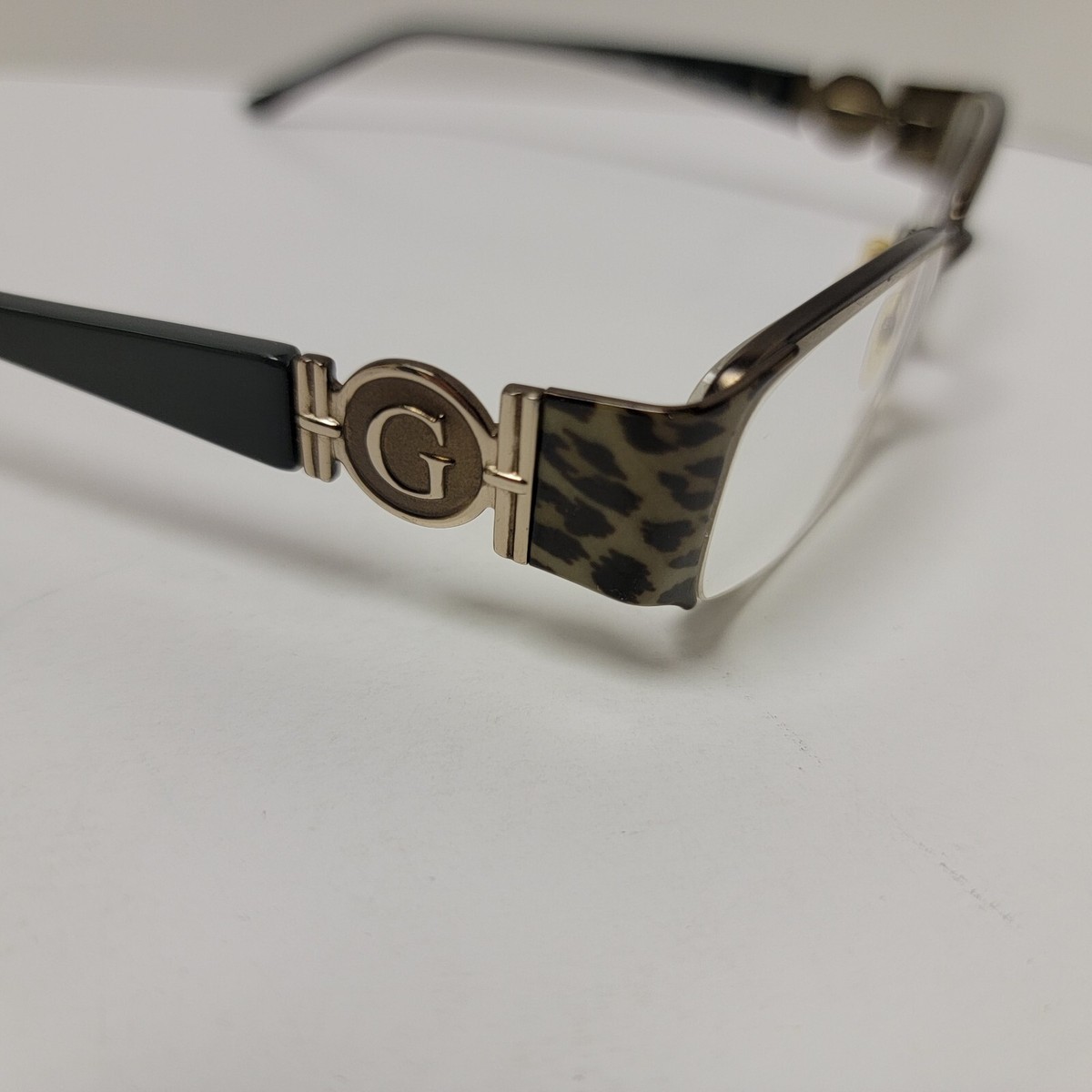 GUESS Leopard Eyeglasses GU1651 GRN Frames Half Rimless 51‎ 18 135 Flex Hinge. GUESS Eyeglasses GU1651 BU Frames Half Rimless 51 [] 18 135  main image 4