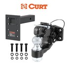 CURT 1-7/8" Pintle Hitch & 15K Adjustable Mount – Fits 2" Hitch 6.5" Drop 4 Hole