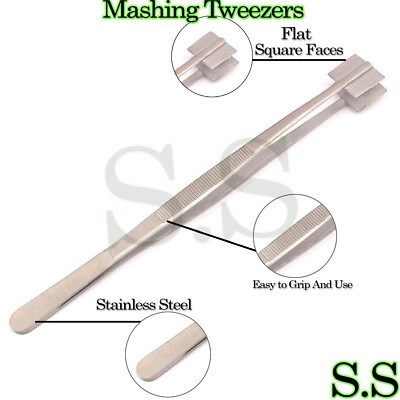 Mashing Tweezers Glass Work Bead Masher Tweezer 8'' Lampworking 3/4'' 
