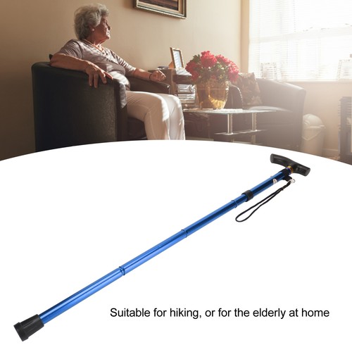 5 Section Foldable Adult Crutch Ergonomic Elder Walking Cane for Travel Blue - Picture 9 of 23