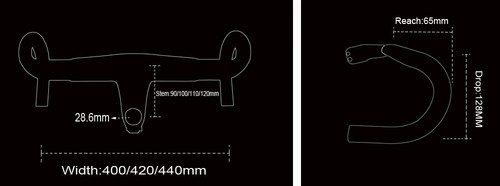 Carbon Road Bike Integrated Handlebar and Stem Bicycle Parts 28.6*400/420/440mm - Picture 7 of 17