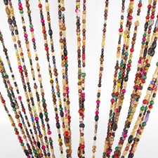 90Cm*175Cm Antique-Style Multicoloured Wooden Bead Door Curtain Divided Doorway