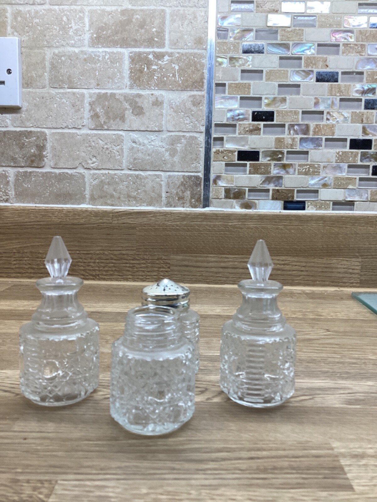 4 piece Glass Condiment Set from Queen Anne Set eBay