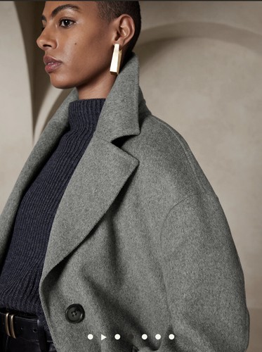Banana Republic CARYS DOUBLE-FACED COAT Hyper Navy Size XL #506007 - Picture 3 of 9