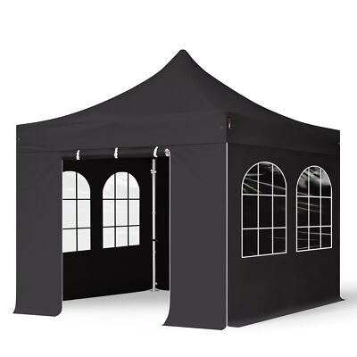 Alu Faltzelt Faltpavillon 3x3 m schwarz mit 4 Seitenteilen Partyzelt Klapp  Zelt | eBay.de