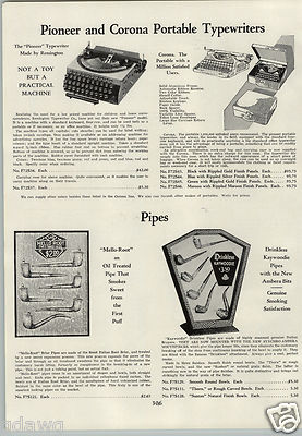 1933 PAPER AD Remington Pioneer Corona Portable Typewriter Mello Root Pipe