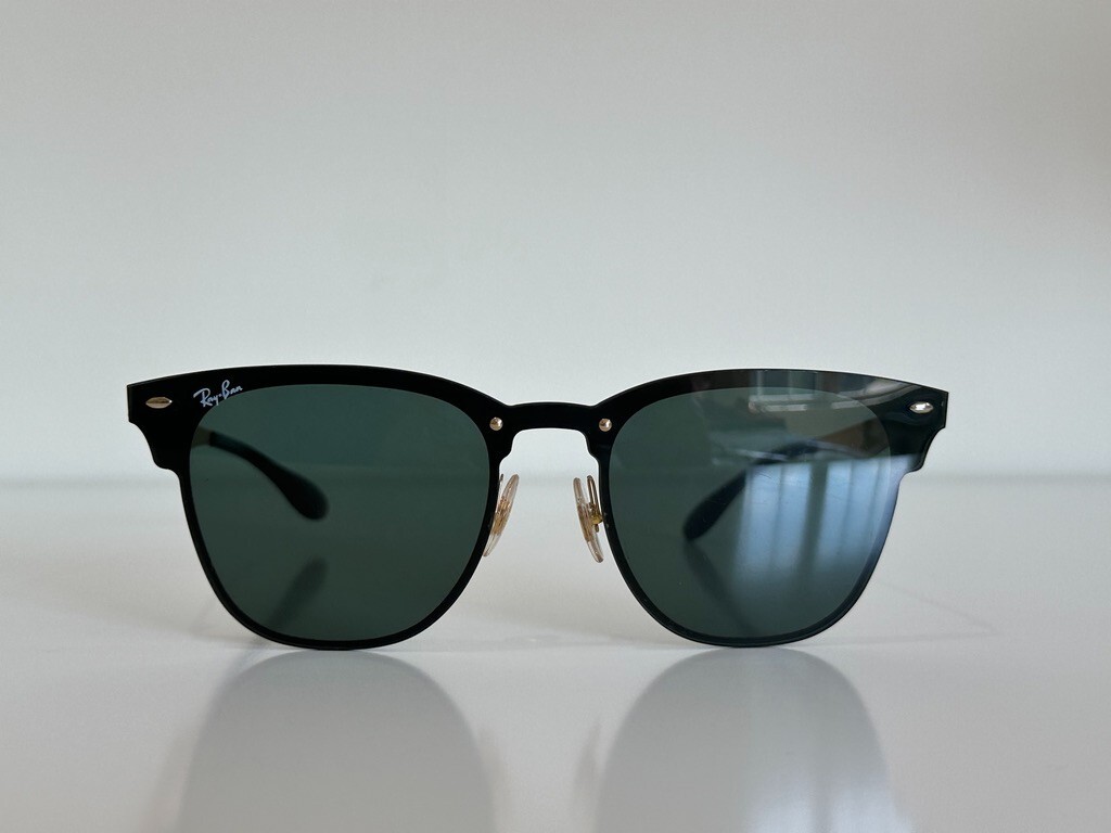 Ray Ban RB 3576-N 043/71 Large Square Black Green Gold Sunglasses