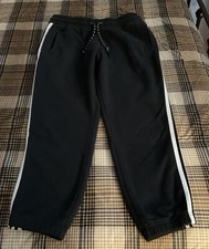 Adidas Essentials Women  s Cropped Fleece Pants Joggers Medium M Black
