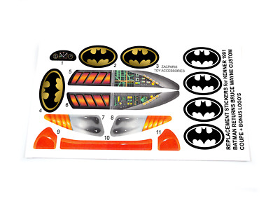 CUSTOM STICKERS for Batman Returns BRUCE WAYNE CUSTOM COUPE Kenner 1991