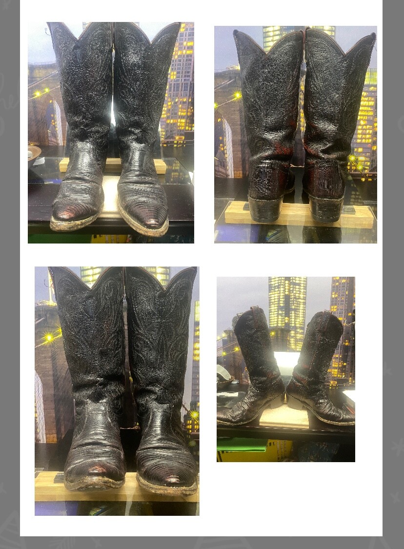 Vintage Cherry Black  Dant Post Cowboy Boots Dan Post Milwaukee Western cowboy boots in black cherry Sz  main image 3
