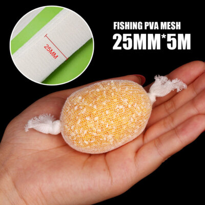 Soluble PVA Mesh Refill Carp Feeder Fishing Lure Refill Rig Hook Bait Wrap Bag.