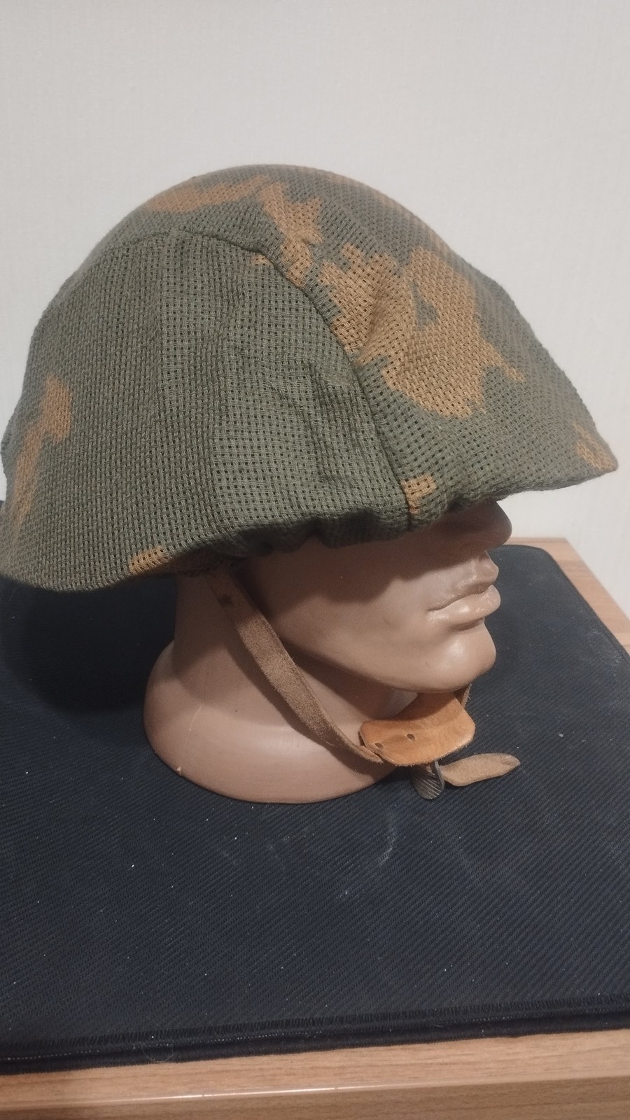 Soviet Era SSh-68 Steel Helmet Size 2 with Ukrainian Cover Vintage Collectible — image 1