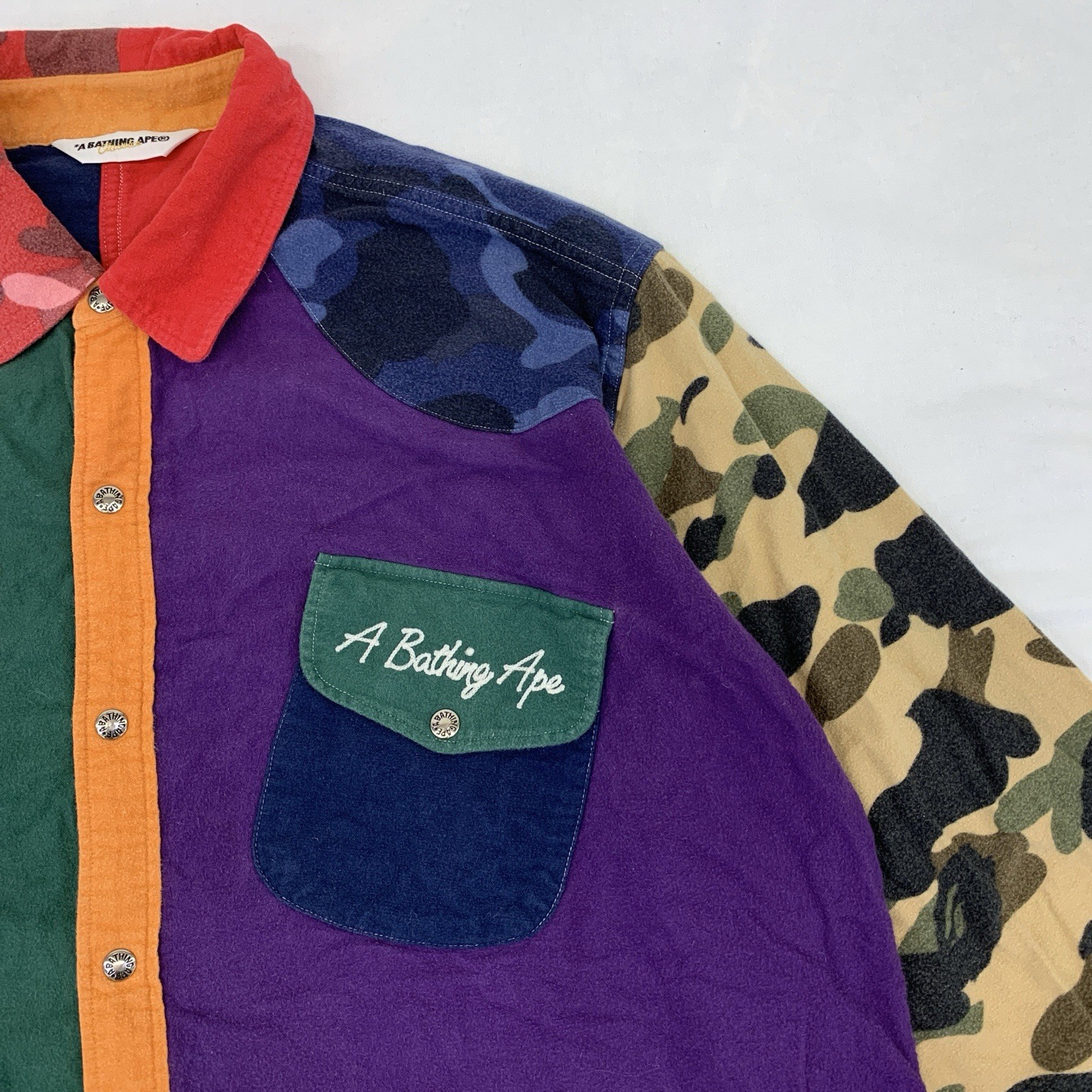 A Bathing Ape Camouflage Patchwork Canvas Button-… - image 6