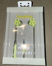 Heyday Wired Earbuds Green Bear 3.5mm In-Ear Mic Comfort Fit Kids Travel School
