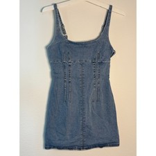 BDG Urban Outfitters Denim Mini Dress Blue Corset Seam Medium Wash Small
