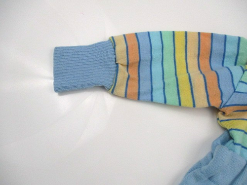 HEALTH-TEX Vintage Outfit Ragazzo 3 Mos Blu Salopette L/S Camicia a Righe Pastello - Foto 9 di 14