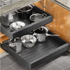 Pull Out Cabinet Organizer Expandable Heavy Duty Slide Out Drawer Storage set 2