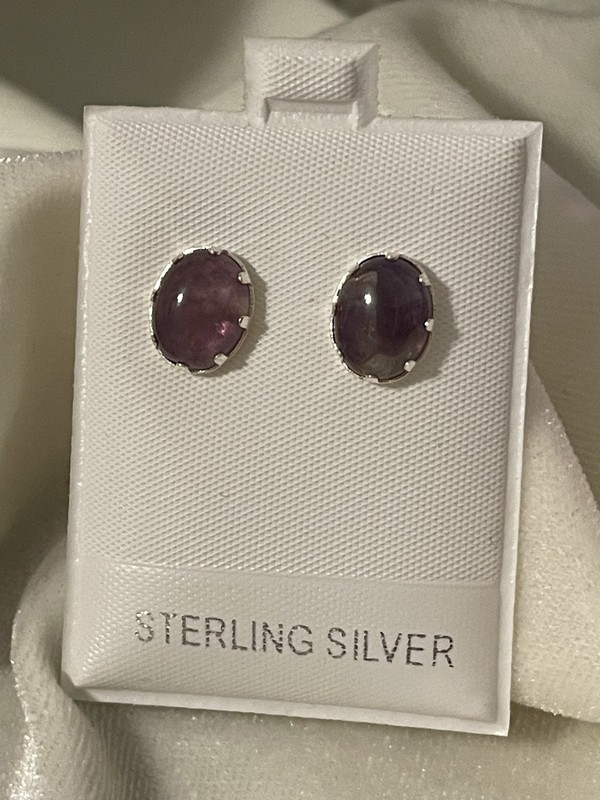 .925 Sterling Silver Natural Stone Earrings