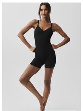 Alo Yoga L Alosoft Suns Out Romper Black