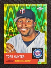 Torii Hunter 2022 Topps Chrome /250 Platinum Yellow RayWave Refractor #46