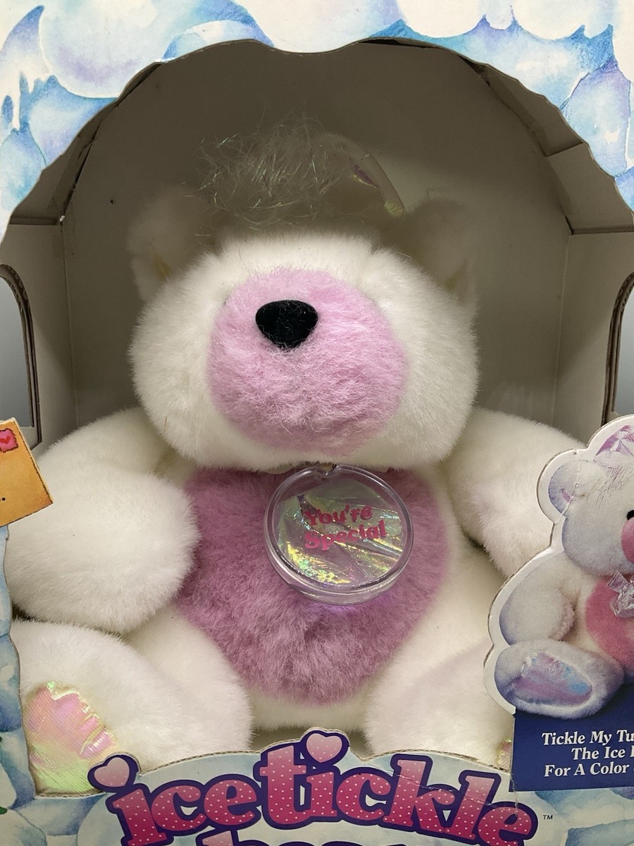 RARE Mattel Ice Tickle Bear Plush 1993 90s Kid Toy Color Changing