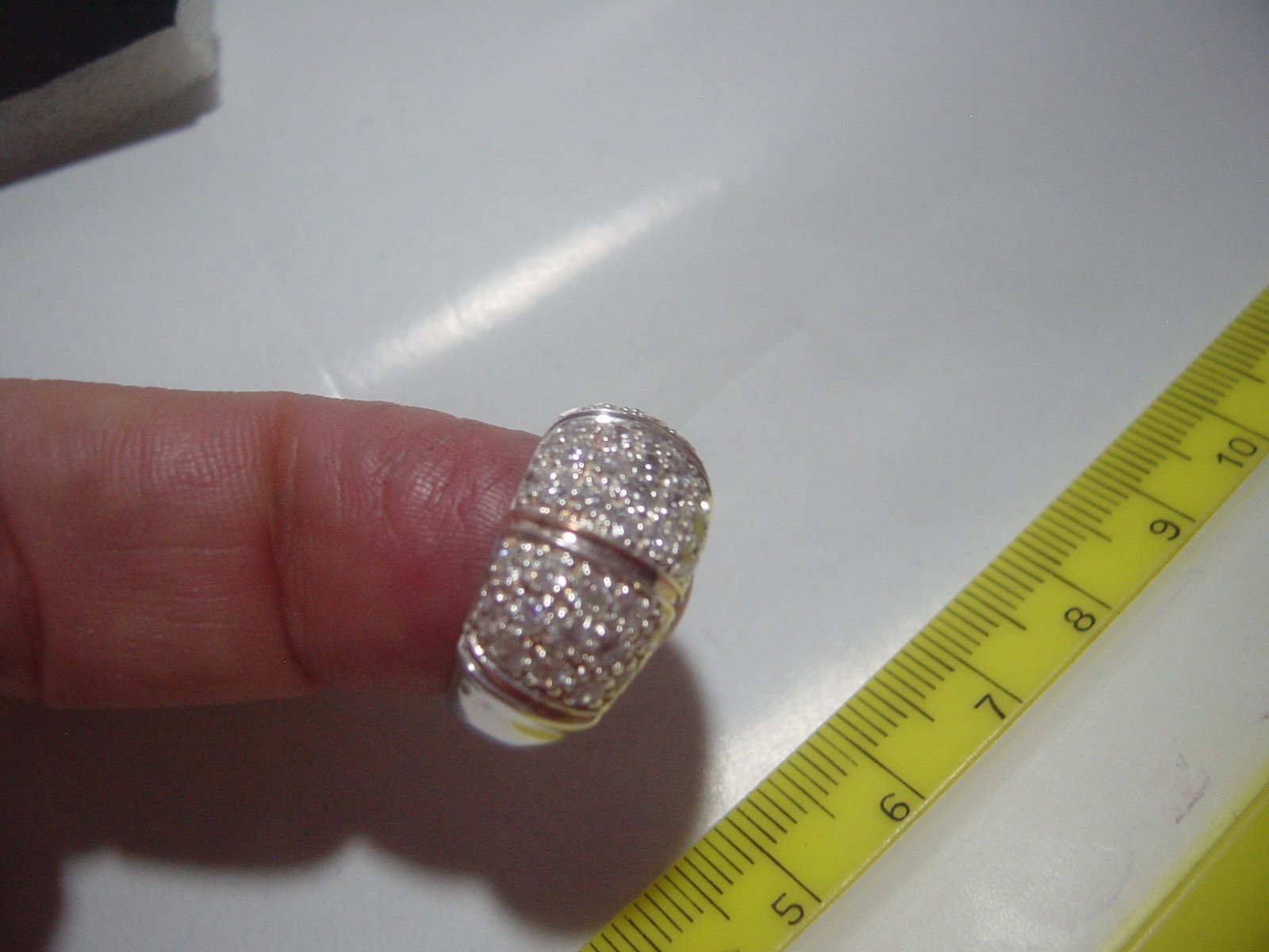 VINTAGE-SOLID SILVER SUPERB SPARKLING CUBICS-DOME… - image 9