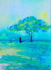 Aceo Original Mixed Media Art Card Painting