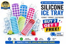 Silicone Ice Cube Trays with Non-Spill Lids, Easy to Remove Ice Cube 3pcs set