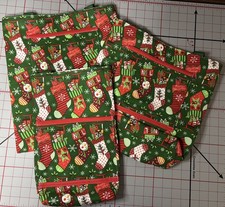 Reusable Christmas Gift Bags 3 sizes (set of 3) Made of Cotton Fabrics Durable