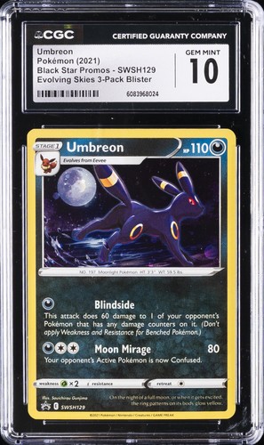 2021 POKÉMON BLACK STAR PROMOS #SWSH129 UMBREON CGC 10 GEM MINT