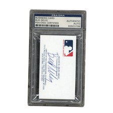 Allan H Bud Selig Autographed Signed The 9th MLB Commissioner Business Card PSA