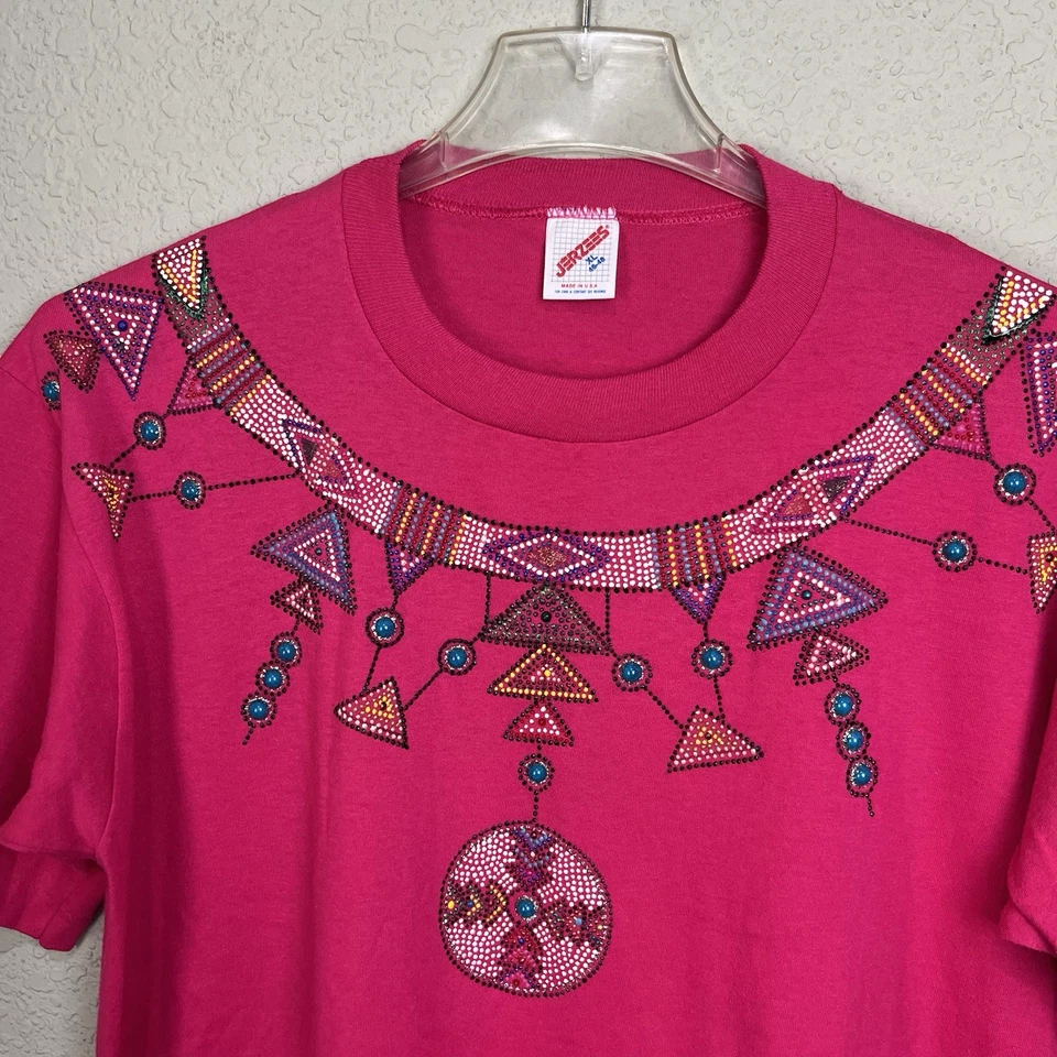 Camiseta de Colección Jerzees Nativo Americano Occidental XL Tela Pintura Top Suroeste Foto 4 de 4