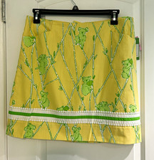 Lilly Pulitzer Yellow Green White Koala Animal Print Mini Skirt Size 12