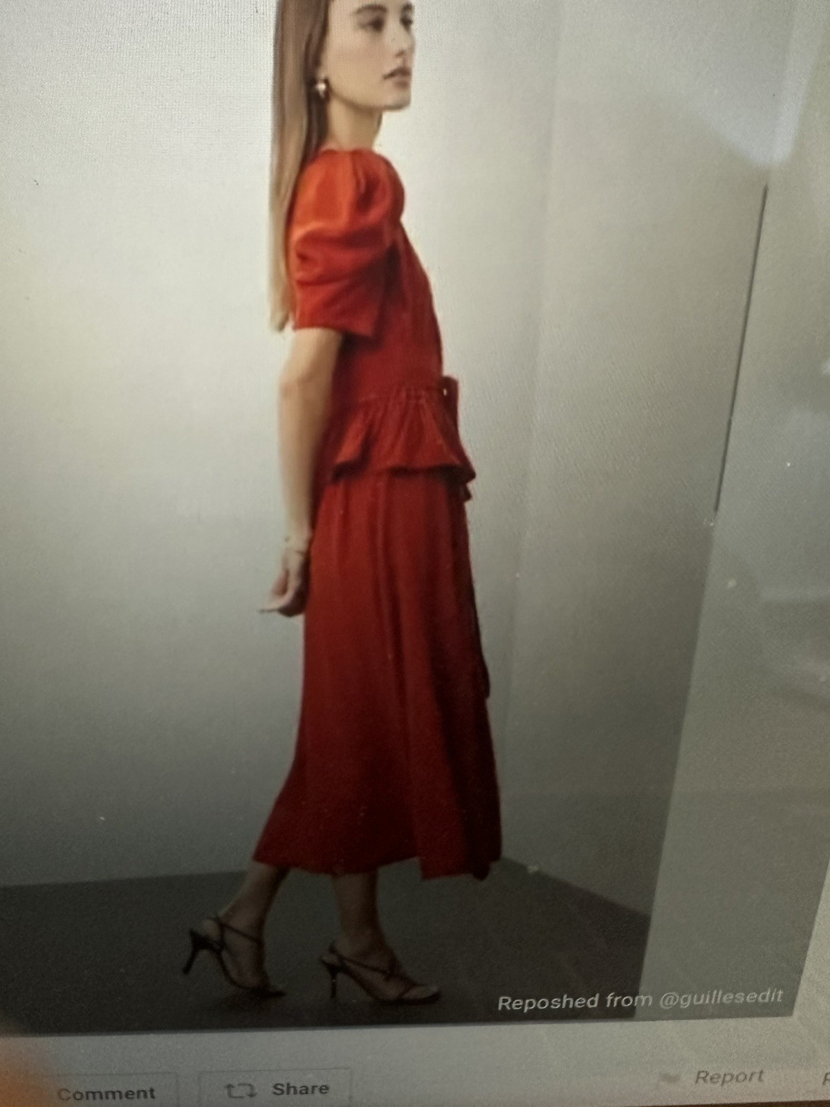 Ulla Johnson Midi Marion Dress Womens Size Red Or… - image 2