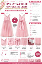 Light Pink satin tulle dress, size 6 girls