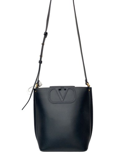 VALENTINO GARAVANI shoulder bag leather Black Used