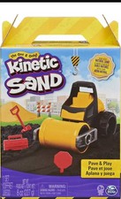 Pave And Play Construction Set With Vehicle And 227 G Black Kinetic Sand For Ki