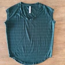 Athleta Cloudlight Stratus Tee-Soft Athleisure-Womens Size XS-Color Green Stripe