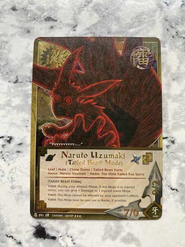 Naruto 1st Edition CCG Naruto Uzumaki Tailed Beast Mode Card Super Rare Foil LP